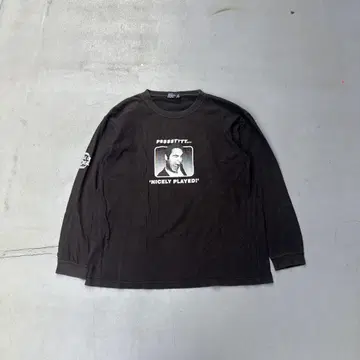00s vintage movie 프린트 긴팔 티셔츠 롱컷소