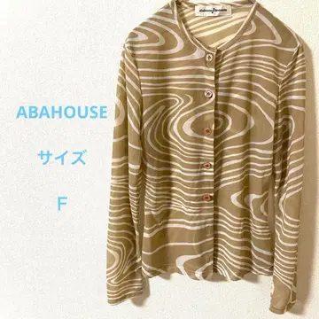 ABAHOUSE 아바하우스 일본제 파도 무늬 긴팔 셔츠 베이지