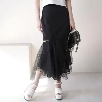 LIP SERVICE 스커트 시어 체크 머메이드 스커트