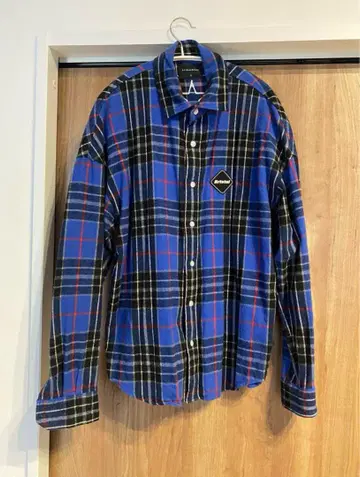 FCRB 체크 무늬 긴팔 플란넬 셔츠 S 사이즈