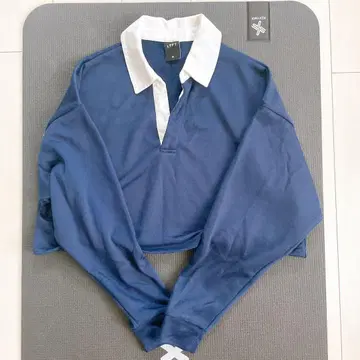 CROPPED RUGBY SHIRT - NAVY