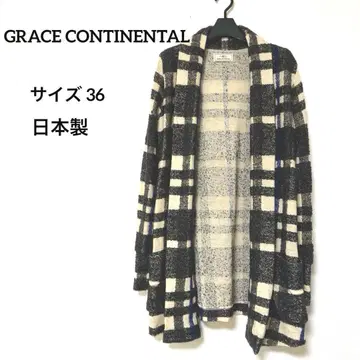 [ 새상품급 ] GRACE CONTINENTAL 체크 무늬 가운 가디건