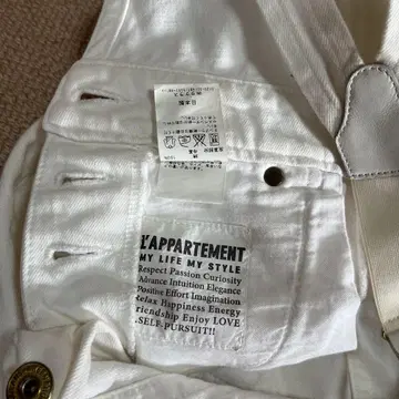 L'Appartement 화이트 데님 오버롤