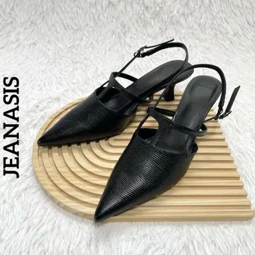 JEANASIS [새상품급] 로우힐 펌프스 블랙 지나시스 앵클 벨트