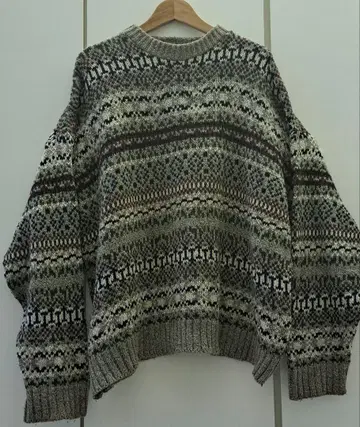 90s Eddie Bauer USA 노르딕 무늬 크루넥 스웨터