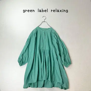 green label relaxing 밴드 카라 개더 튜닉