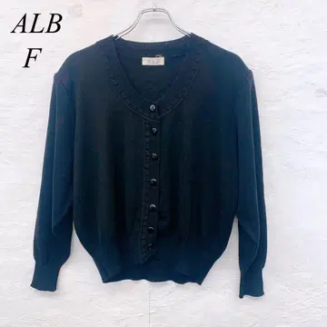 e5553 [알베이] 가디건 여성용 F 사이즈 블랙 울 혼방 가을/겨울