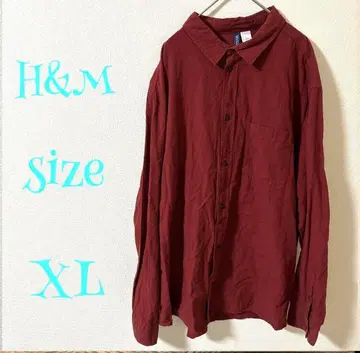 H&M 버건디 긴팔 셔츠 XL
