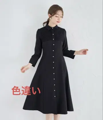토코 클로젯 요크 레이스 절개 백 레이스업 셔츠 원피스