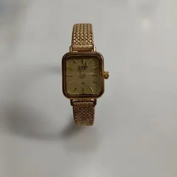 RADO 골드 스퀘어형 시계 작동 미확인