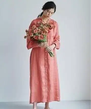 린넨 개더 원피스