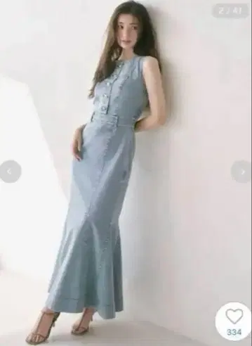 SNIDEL 데님 머메이드 원피스