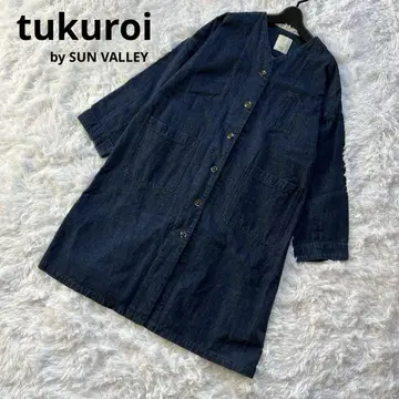 tukuroi 츠쿠로이 린넨 코튼 데님 샵코트 sizeM