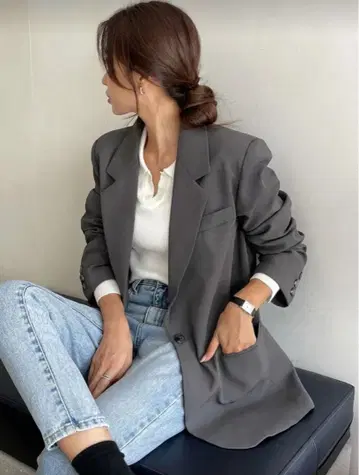 다크 그레이 테일러드 자켓