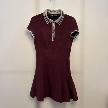 ZARA 버건디 폴로 드레스 반팔