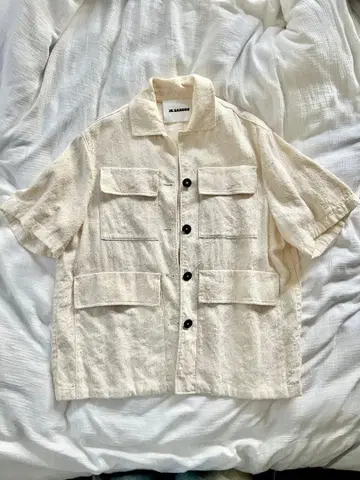 JIL SANDER 아이보리 숏 슬리브 셔츠