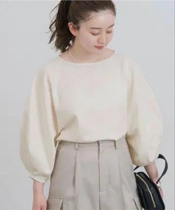 IENA 코튼 스트레치 벌룬 슬리브 풀오버