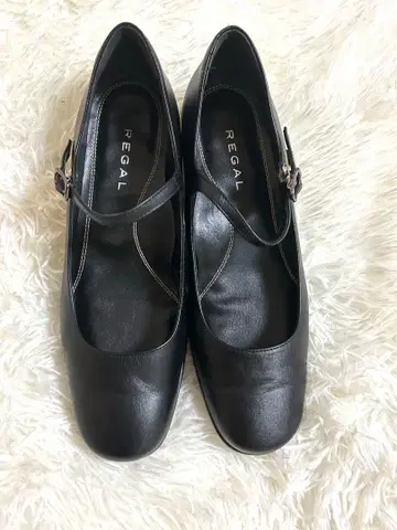 컨디션 최상 리걸 스트랩 펌프스 블랙 23.5cm 여성용 가죽
