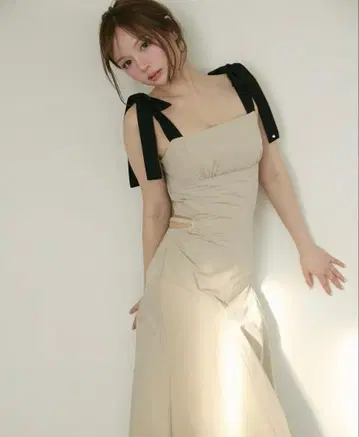 andmary Tilda 리본 드레스 베이지 M 사이즈