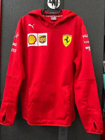 Puma Ferrari 후드 부착 후드티 M 빨간색