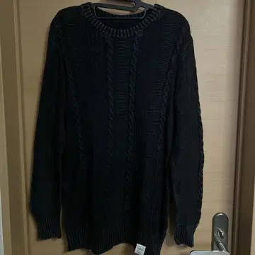 AZUL by moussy 블랙 케이블 니트 M