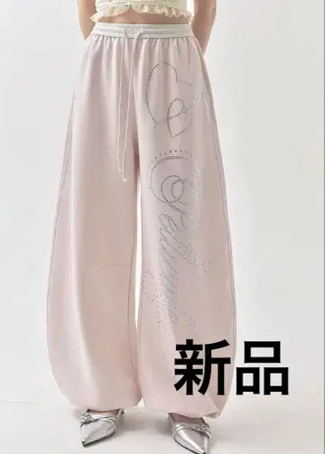PELLICULE stone-deco sweat pants pink