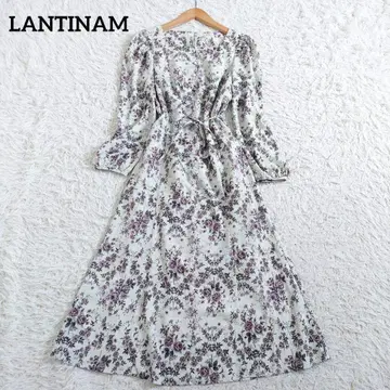 란티넘 로즈 가든 드레스 원피스 A라인 꽃무늬 프리 사이즈