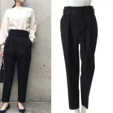 새상품급 ebure 비스울 벨티드 팬츠 36 에부르 블랙