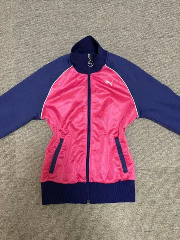 PUMA 핑크 네이비 풀 지퍼 자켓