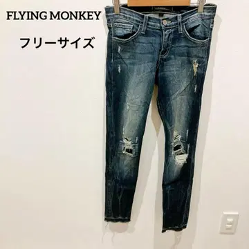 하나뿐인 FLYING MONKEY [프리 사이즈] 데미지 스키니 데님