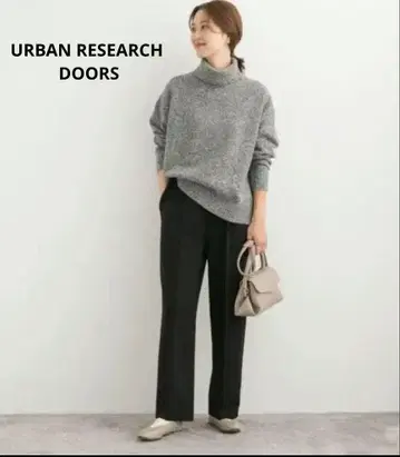 새상품급 URBAN RESEARCH DOORS 컷 조젯 팬츠 블랙 S