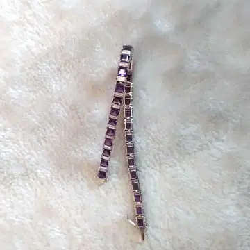 보라색 에메랄드 컷 팔찌