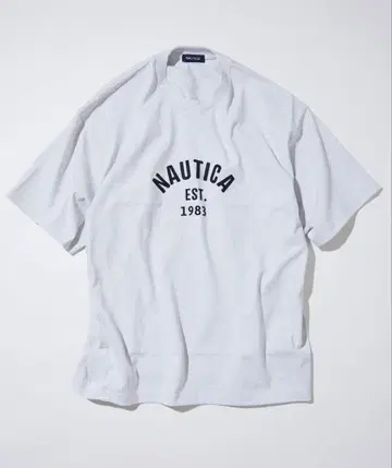 NAUTICA/노티카 펠트 패치 아치 로고 숏 슬리브 T셔츠