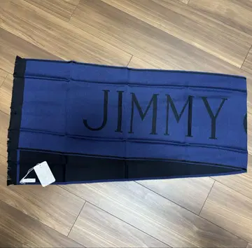 JIMMY CHOO 네이비 블랙 스카프 38x180 cm 머플러