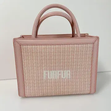 FURFUR 퍼퍼 트위드 로고 토트백 핑크