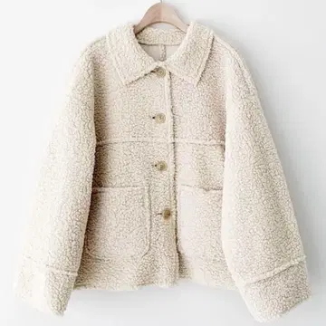 사만사 모스모스 리버서블 보아 블루종 아이보리