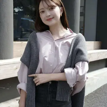 아뉴앙스 스탠다드 셔츠 그레이쉬 핑크