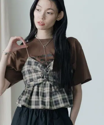 GALLEST 옴브레 체크 뷔스티에