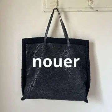 블랙 페이즐리 무늬 토트백