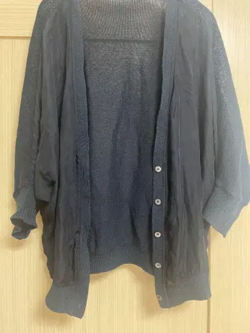 A PUPIL 네이비 오부 소매 가디건