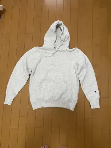 Champion 그레이 후드 부착 후드티