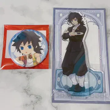 Q-pot. 토미오카 기유 아크릴 스탠드 여름방학 캔뱃지 세트