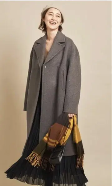 유나이티드 애로우즈 뷰티앤유스 멜란지 미들 코트