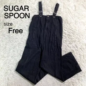 SUGAR SPOON 블랙 컬러 데님 오버롤