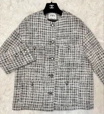 새상품급 ZARA 비쥬 트위드 자켓 세레모니 입학식 졸업식 시치고산