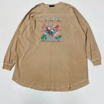 GOOD ROCK SPEED 오버 사이즈 긴팔 티셔츠 원피스 베이지