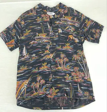 knmen127-0342 XLARGE 알로하 셔츠 레이온 블랙
