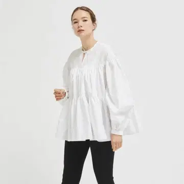 yori 요리 티어드 블라우스 화이트