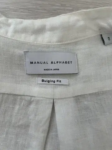 MANUAL ALPHABET 밴드 카라 셔츠 화이트