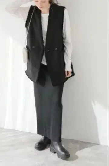 저널 스탠다드 23AW 트위드 베스트 블랙